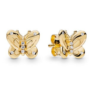 YE3252 925 Sterling Silver Decorative Butterflies Earrings
