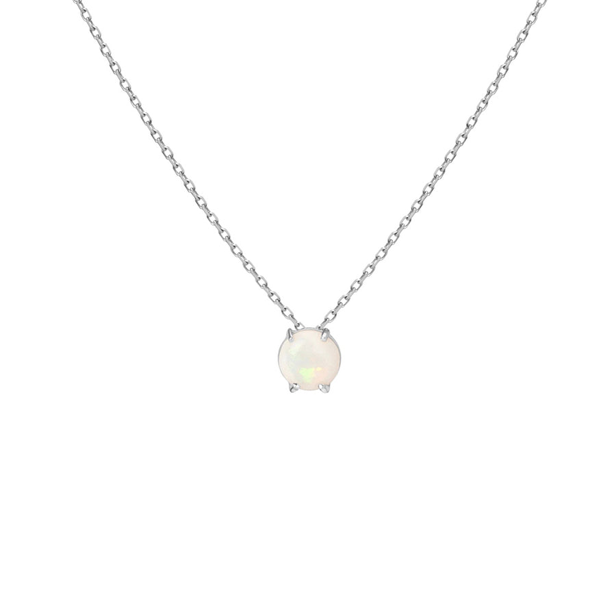 FX0093 925 Sterling Silver Simple Opal Necklace