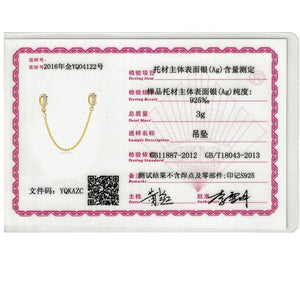 PY1451 925 Sterling Silver Gold-Color Safety Chain,Clear CZ