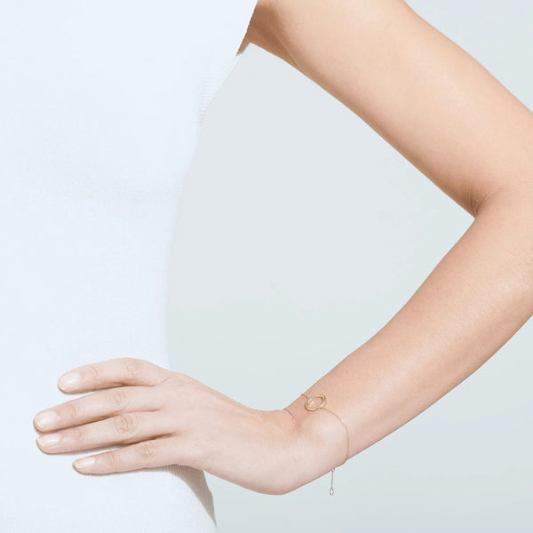 FS0007 925 Sterling Silver Simple Circle Round Bracelet