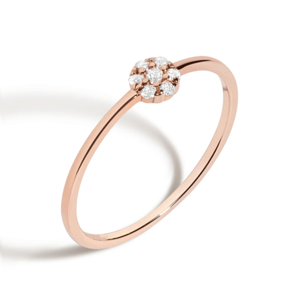 FJ0052 925 Sterling Silver Diamond Cluster Ring