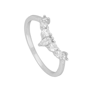 FJ0187 925 Sterling Silver Crown Diamond Ring
