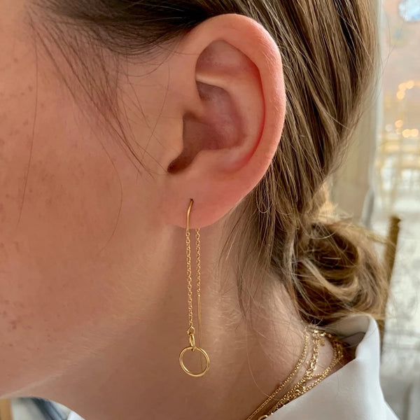 FE0061 925 Sterling Silver Links Of Love Ear Threader Earrings