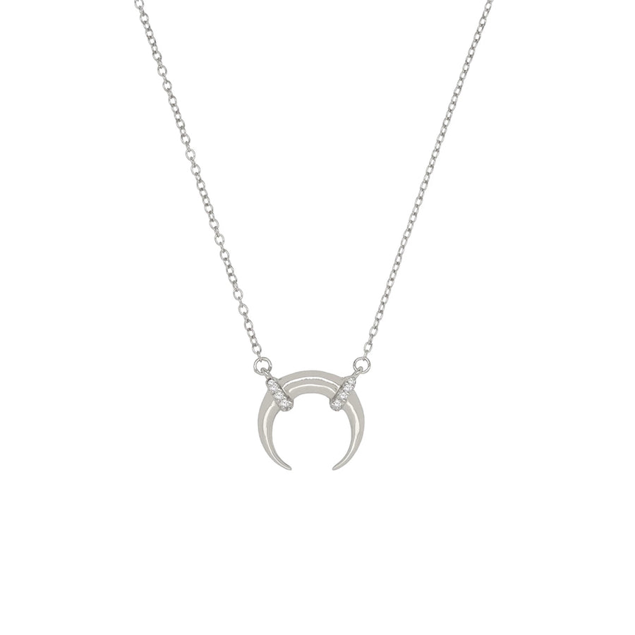 FX0038 925 Sterling Silver luxe horn necklace