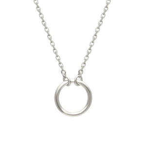 FX0013 925 Sterling Silver Minimal Circle Choker Necklace