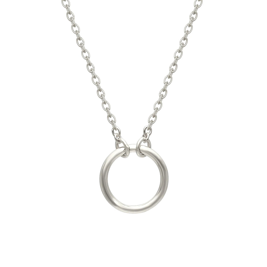 FX0013 925 Sterling Silver Minimal Circle Choker Necklace