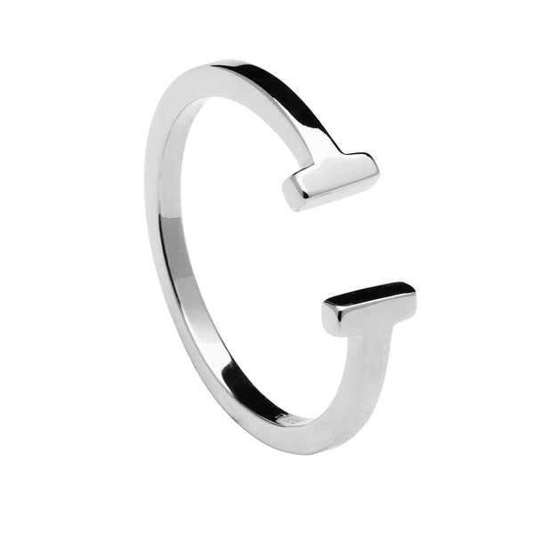 FJ0219 925 Sterling Silver Bar Open Ring