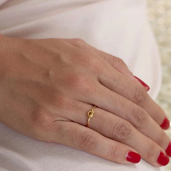 FJ0021 925 Sterling Silver Knot Ring