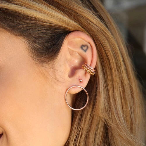 FE0220 925 Sterling Silver Basic Beaded Earrings