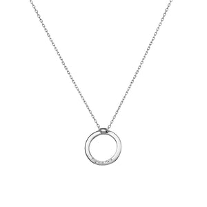 FX0080 925 Sterling Silver Circle Pendant Necklace