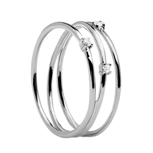 FJ0205 925 Sterling Silver Multi-ring Diamond Ring
