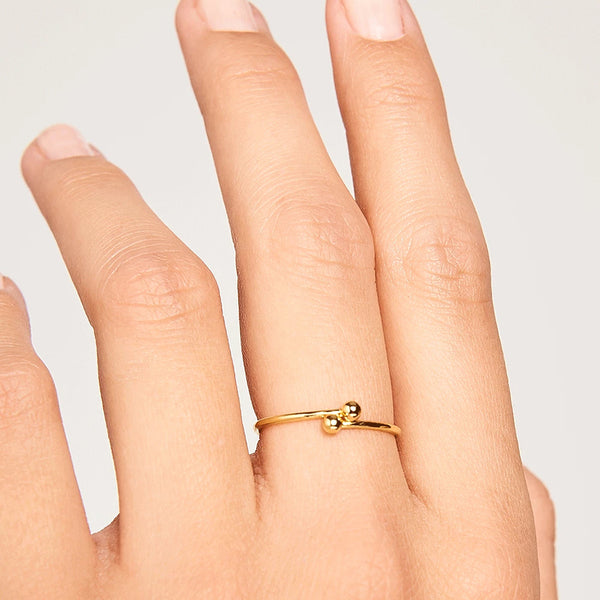 FJ0210 925 Sterling Silver Double Ball Ring