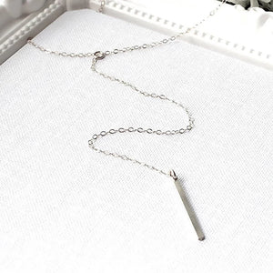 FX0032 925 Sterling Silver  Lariat Bar Necklace