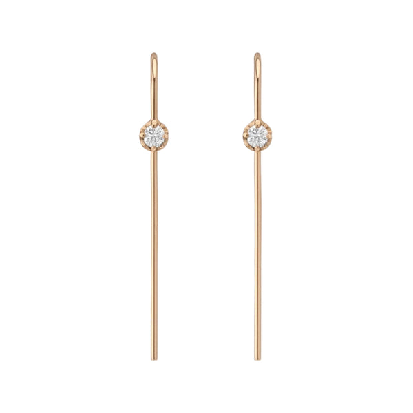 FE0249 925 Sterling Silver Diamond Hook Earrings