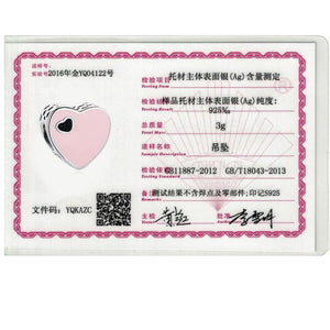 PY1357 925 Sterling Silver Pink Enamel Sweet Heart Charm