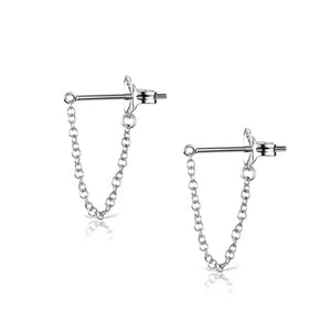 FE0156 925 Sterling Silver Wrap Chain Earrings