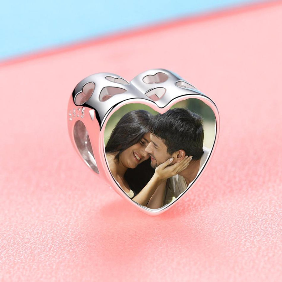 XPPY1027 925 Sterling Silver Kiss Personal Customize Photo Charm