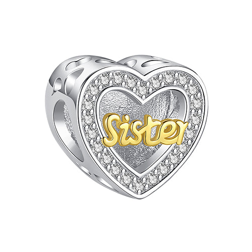 XPPY1120 925 Sterling Silver Sister Photo Charm