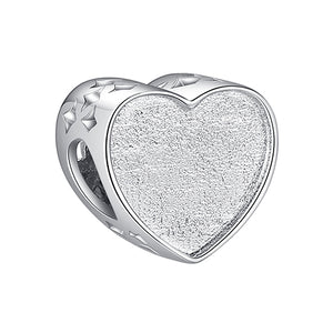 XPPY1126 925 Sterling Silver Leaves Heart Photo Charm