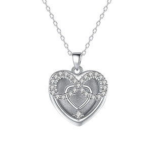 XPPY1132 925 Sterling Silver Heart Photo Pendants For Necklace