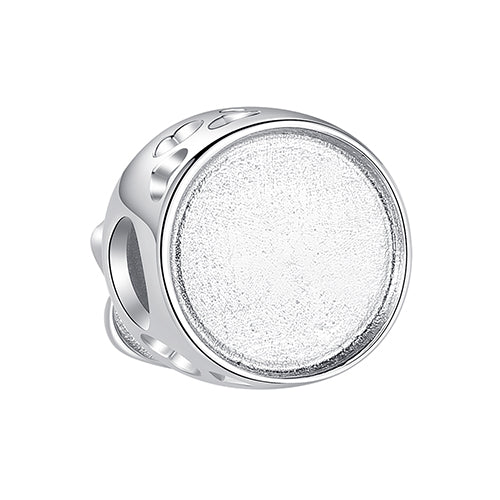 XPPY1112 925 Sterling Silver Mon Round Photo Charm