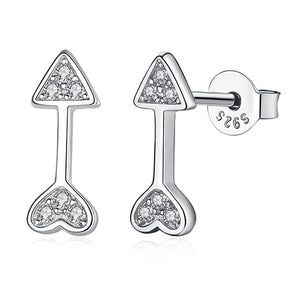 YE3255 925 Sterling Silver Fashion Cupid's Arrow Stud Earrings