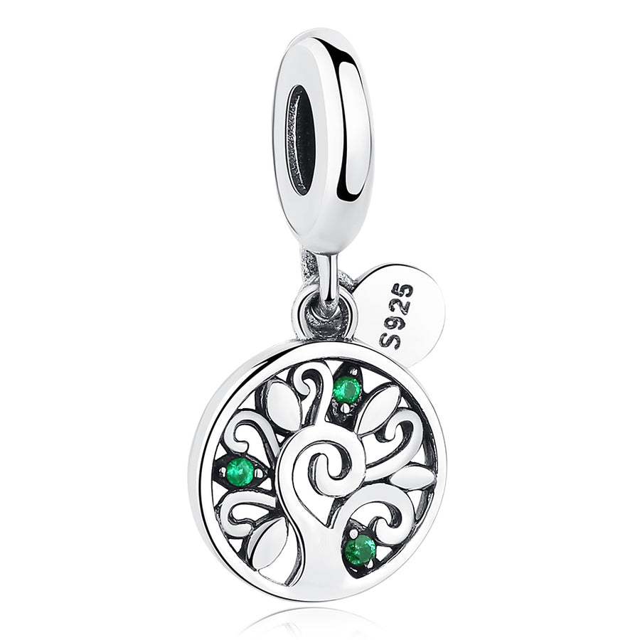 PY1816 925 Sterling Silver Life Tree Charm Bead