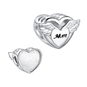 XPPY1101 925 Sterling Silver Angel Wings Customized Charm For Mon
