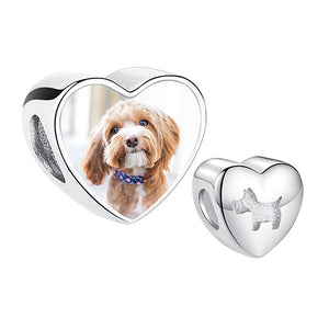 XPPY1103 925 Sterling Silver Cute Puppy Heart Charms