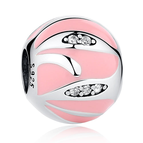 PY1322 925 Sterling Silver Pink Fashion Beads