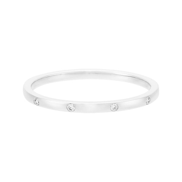 FJ0258 925 Sterling Silver Dotted Diamonds Ring