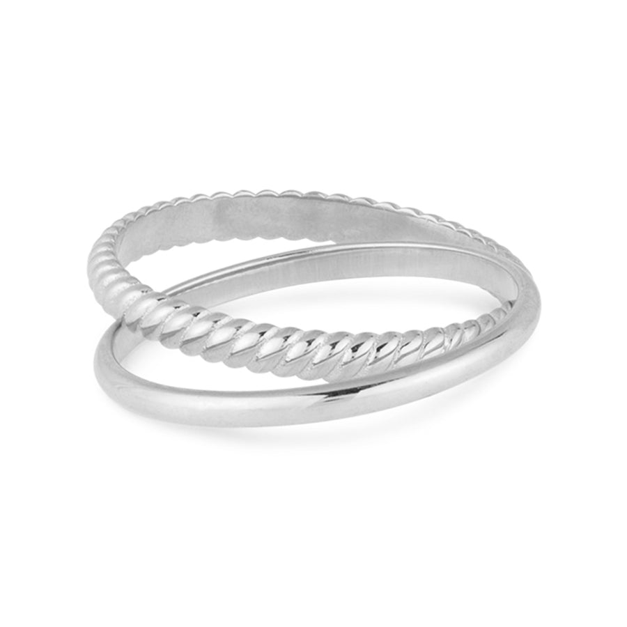 FJ0265 925 Sterling Silver Double Ring