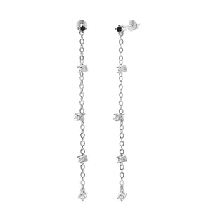 FE0687 925 Sterling Silver Chain Dangle Pendant Earrings