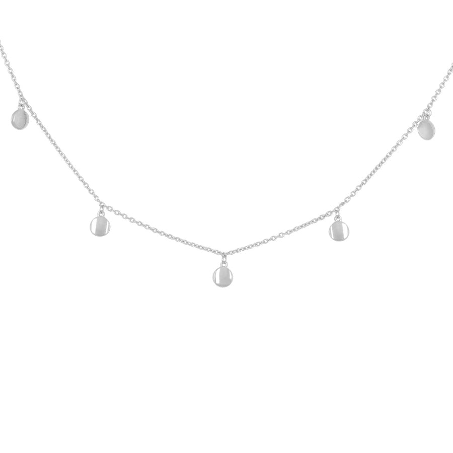 FX0298 925 Sterling Silver Gold Coin Dot Necklace