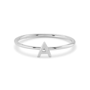FJ0243 925 Sterling Silver Letter A Ring