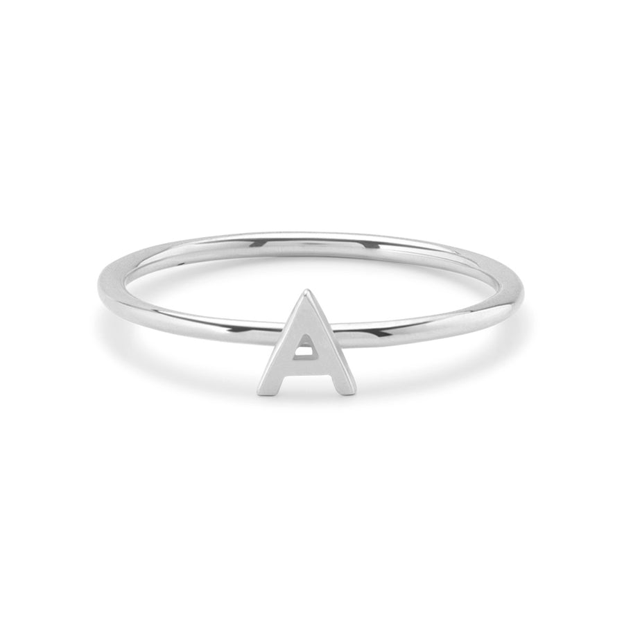 FJ0243 925 Sterling Silver Letter A Ring