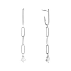 FE0566 Opal Stone Open Link Drop Stud Earrings