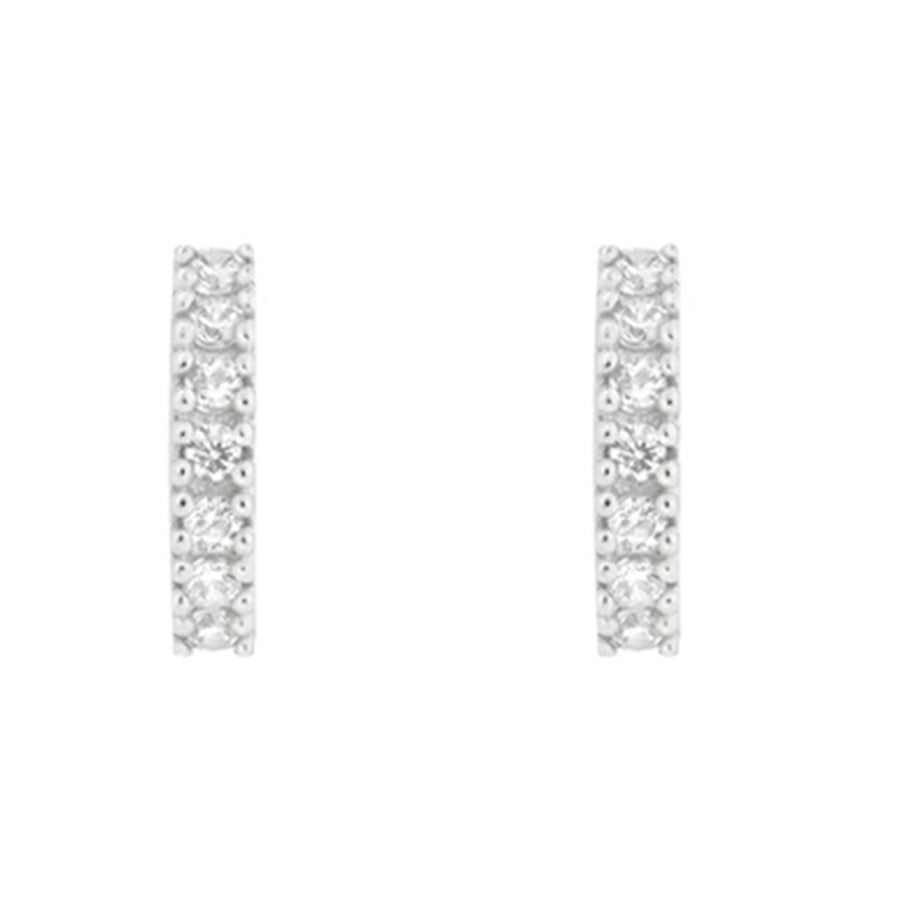 FE0187 925 Sterling Silver Jewelled Clicker Earrings