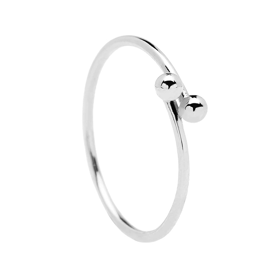 FJ0210 925 Sterling Silver Double Ball Ring