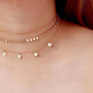 FX0017 925 Sterling Silver Coin Charm Choker Necklace