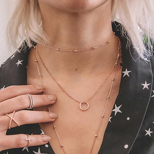 FX0044 925 Sterling Silver Basic Halo Pendant Necklace