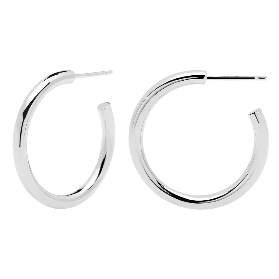 FE0696 925 Sterling Silver Open Circle Hoop Earrings