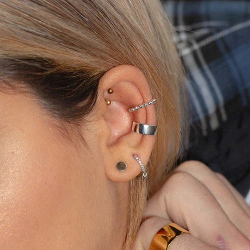 FE0220 925 Sterling Silver Basic Beaded Earrings