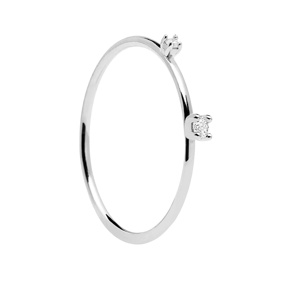 FJ0204 925 Sterling Silver Simple Zircon Ring