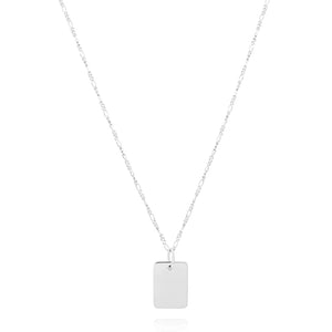 FX0047 925 Sterling Silver Square Card Necklace