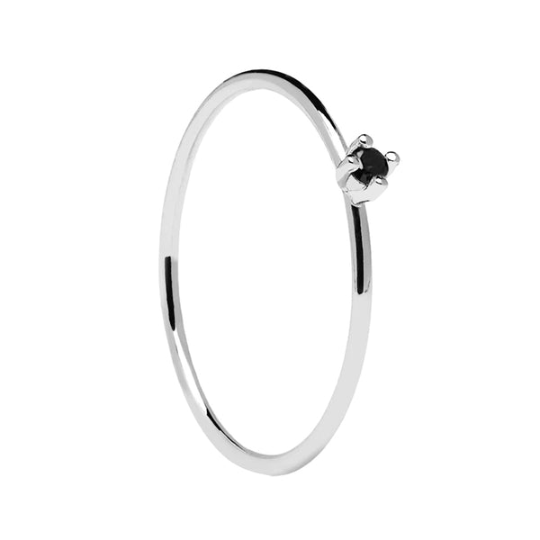 FJ0211 925 Sterling Silver Single Diamond Ring