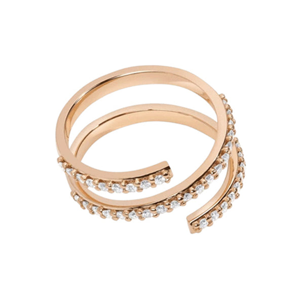 FJ0064 925 Sterling Silver Zircon Wrap Ring