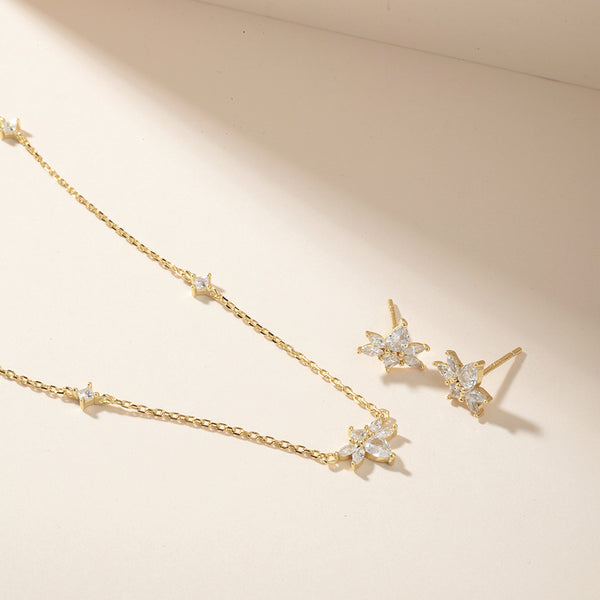 FX0837 925 Sterling Silver Firefly Zirconia Pendant Necklace