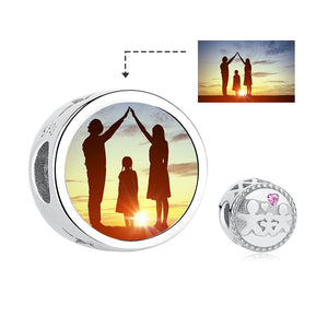XPPY1071 925 Sterling Silver Family Charm with Photo