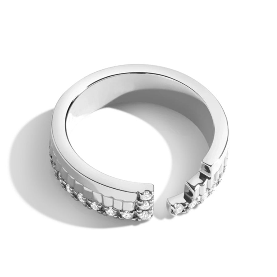 FJ0071 925 Sterling Silver Cubic Zirconia Band Ring